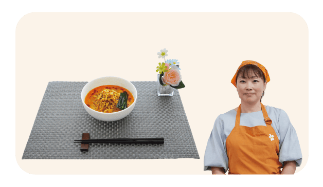 ０カロリー⁉<br />
豆乳白滝コクうま担々麺 桂山 加代子